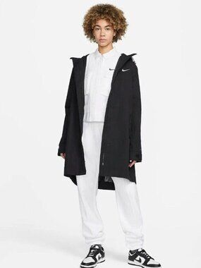 Nike Women's Sportswear Essential Fit Parka Long Oversized Hooded Coat Size XL
